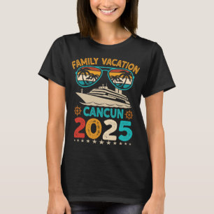 Camiseta Férias da família Cancun 2025 Óculos de sol Retro 