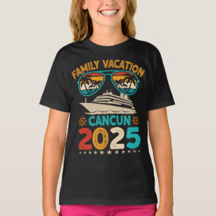 Camiseta Férias da família Cancun 2025 Óculos de sol Retro 