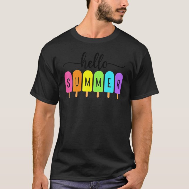 Camiseta Férias Da Família Do Sorvete De Verão, Popsicle Ic (Frente)