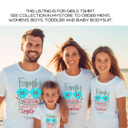 Camiseta Férias da Família Girls Beach Summer Personalizada