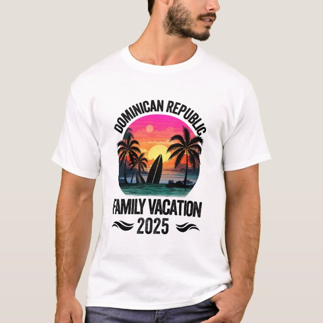 Camiseta Férias da família na República Dominicana 2025 Mat (Frente)