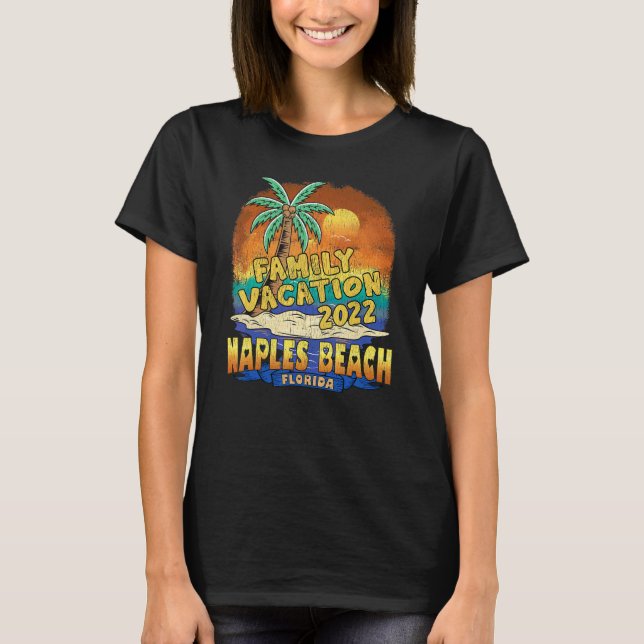 Camiseta Férias da Família Naples Beach Florida 2022 Souven (Frente)