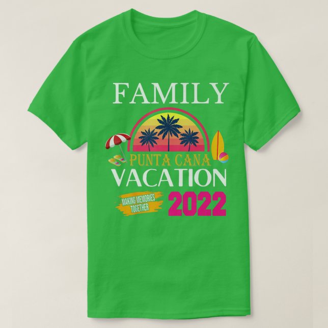 Camiseta Férias da Família Punta Cana 2022 Matching Dominic (Frente do Design)