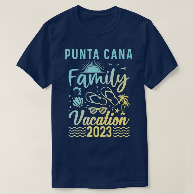 Camiseta Férias da Família Punta Cana 2023 Matching Dominic (Frente do Design)