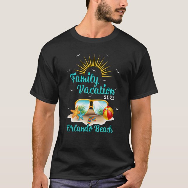 Camiseta Férias da Família Retro Sunset 2023 Orlando Flórid (Frente)
