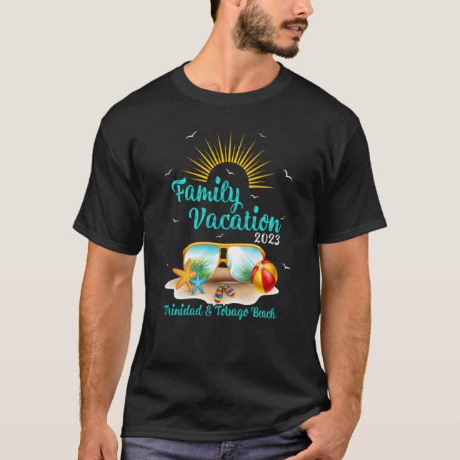 Camiseta Férias da Família Retro Sunset 2023 Trinidad e Tob (Frente)