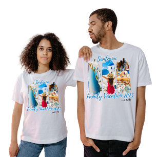 Camiseta Férias da família Santorini Grécia Feriado de Verã