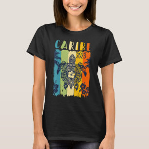 Camiseta Férias da Família Sea Turtle Retro Caribe