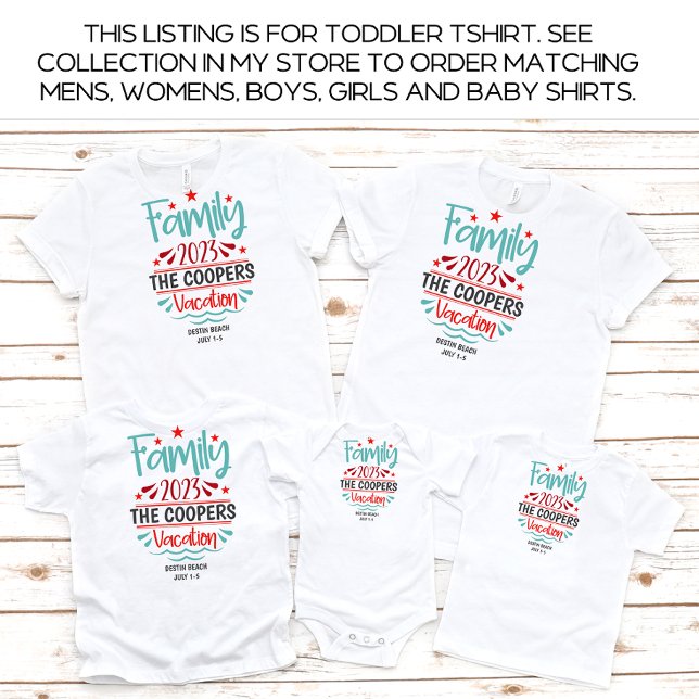 Camiseta Férias da Família Toddler — Horário de Verão (Criador carregado)