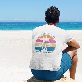 Camiseta Férias da Família Tropical Beach Personalizadas Fr