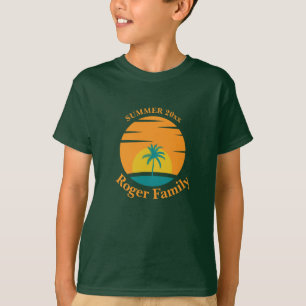 Camiseta Férias da Ilha da Reunião da Família Praia