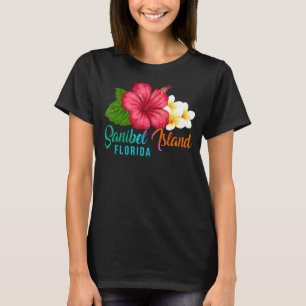 Camiseta Férias da Ilha Sanibel Hibiscus Tropical da Flórid