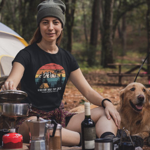 Camiseta Férias De Acampamento Sunset Da Montanha De Retro
