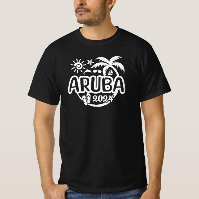 Camiseta Férias de Aruba em 2024 ou Design Trip (Frente)