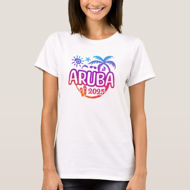 Camiseta Férias de Aruba em 2025 ou Design Trip (Frente)
