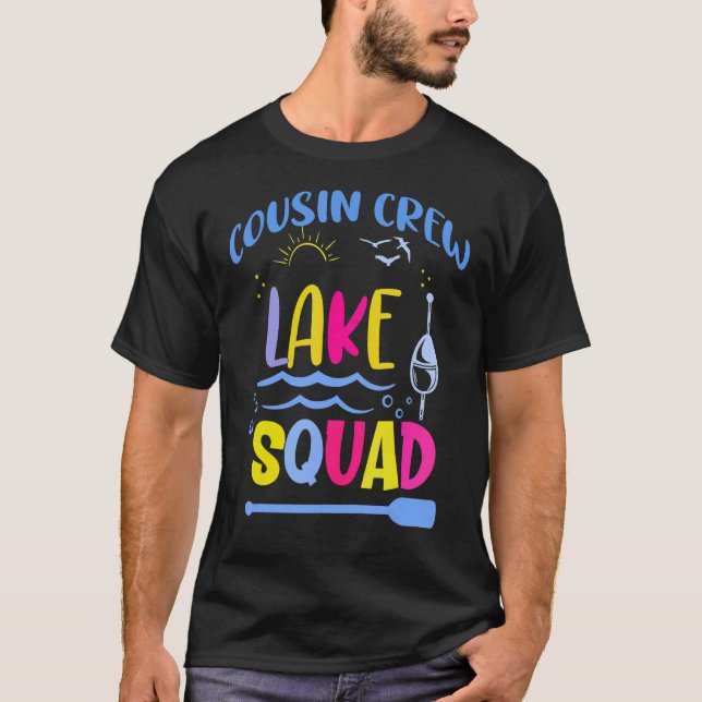 Camiseta Férias De Camping Da Família Cousin Crew Lake Squa (Frente)