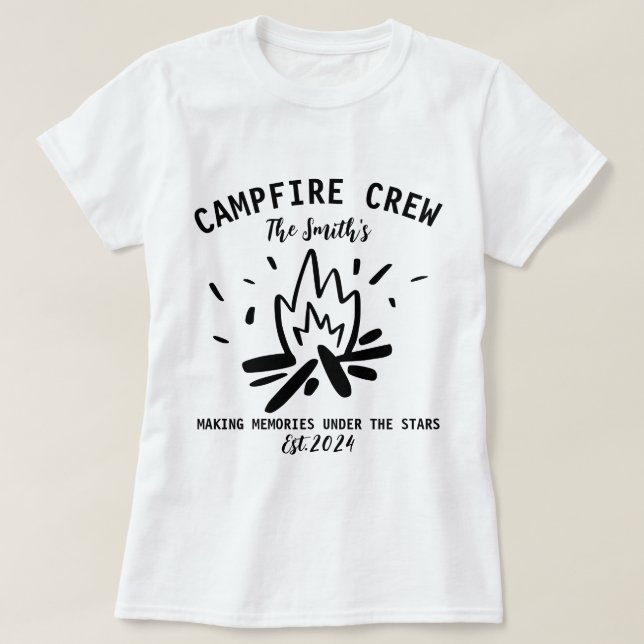 Camiseta Férias de campismo familiar 2024, Tripulação de Ca (Frente do Design)