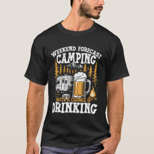 Camiseta Férias de Cerveja Retro de Camping de Autocaravana