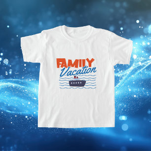 Camiseta Férias De Cruzeiros Familiares Laranja/Azul