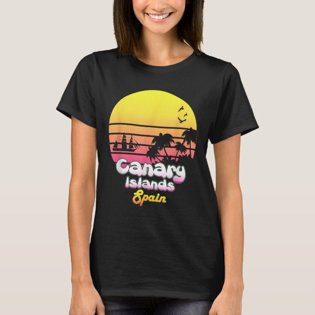 Camiseta Férias de Espanha nas Ilhas Canárias Presente de V (Frente)
