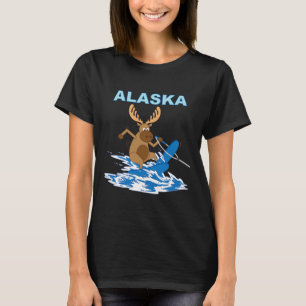 Camiseta Férias de Esqui Aquático no Moose Lake, Alasca