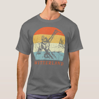 Camiseta Férias de Esqui de Neve com Suiça de Esqui