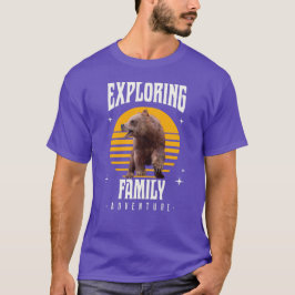 Camiseta Férias de Família Combinando Urso Aventura Estilo