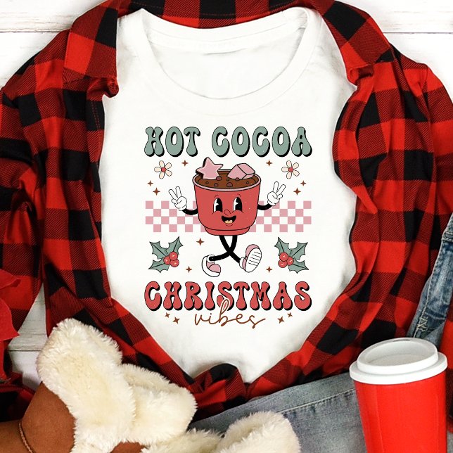 Camiseta Férias de Natal com Cacau Quente (Criador carregado)