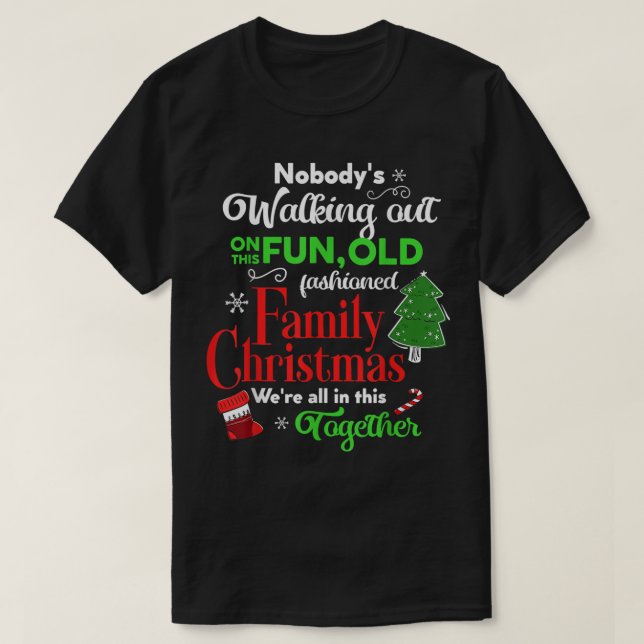 Camiseta Férias de Natal da Família Pajamas Funny XMAS Ugly (Frente do Design)