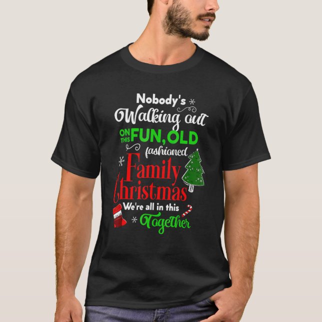 Camiseta Férias de Natal da Família Pijamas Feliz Natal (Frente)