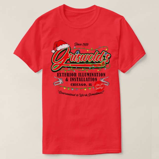 Camiseta Férias de Natal da Iluminação Griswold (Frente do Design)