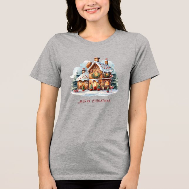 Camiseta Férias de Natal das mulheres (Frente)