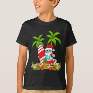 Camiseta Férias de Natal de Verão Surfando no Natal em Julh