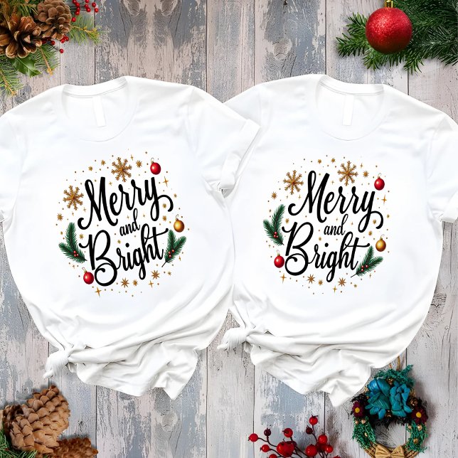 Camiseta Férias de Natal Elegante e feliz (Criador carregado)