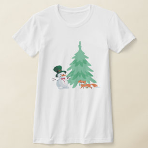 Camiseta Férias de Natal Festivas Snowman