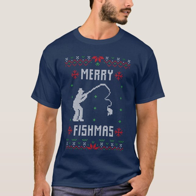 Camiseta Férias de Natal Pescar Suor Feio (Frente)