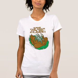 Camiseta Férias de Natal Salve o pescoço para mim, Clar