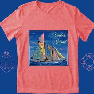 Camiseta Férias de Nave na Flórida da Ilha Sanibel