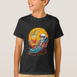 Camiseta Férias de Navio de Cruzeiro Esqueleto Engraçado