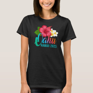 Camiseta Férias De Oahu Com Fluxo Tropical De Hibiscus Hava