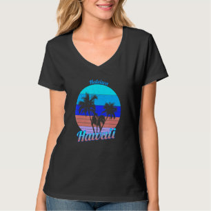Camiseta Férias de Palmeiras Tropicais Retrô Haleiwa Havaí