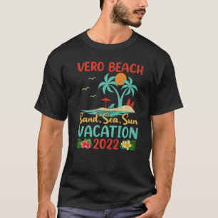 Camiseta Férias de Praia 2022 Retro Sunset Florida Vero Bea