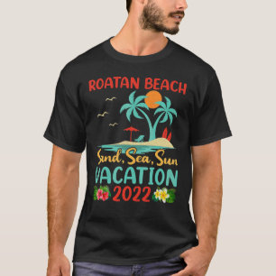 Camiseta Férias de Praia 2022 Retro Sunset Honduras Roatan 