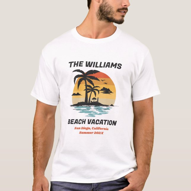 Camiseta Férias de Praia da Família Correspondente Personal (Frente)