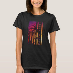 Camiseta Férias de Praia do Cacau Flórida Sunset Palm Tree 