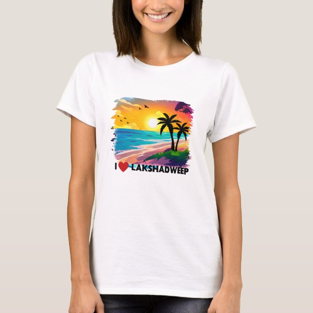 Camiseta Férias de praia em Lakshadweep, Índia (Frente)