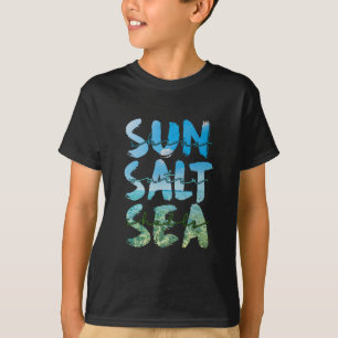 Camiseta Férias de Praia Ondas do Oceano Sol Verão Diversão