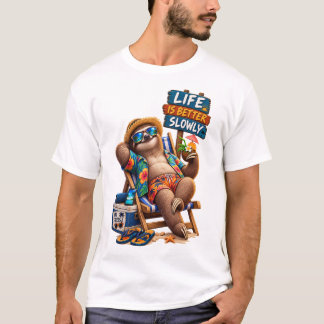 Camiseta Férias de Preguiça Tropical