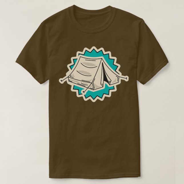 Camiseta Férias de tendas de campanha (Frente do Design)