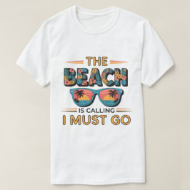 Camiseta Férias de Verão A Praia Está Chamando Eu Devo Ir